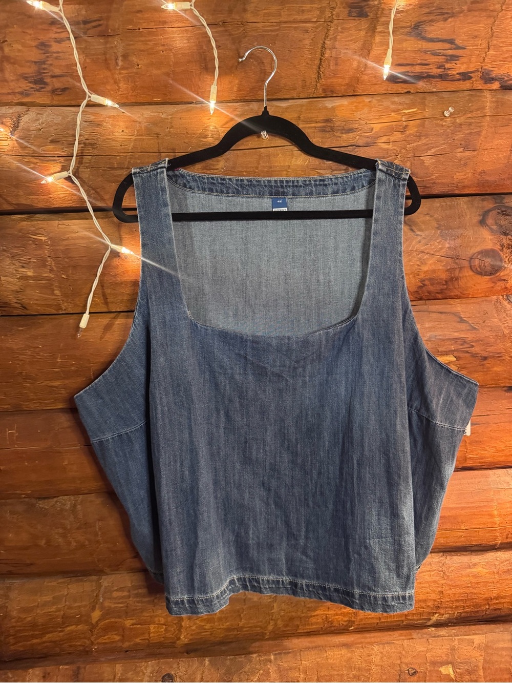 Old Navy Blue Denim Scoop-Neck Tank